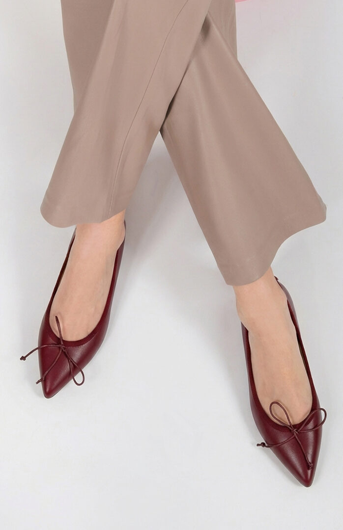 Ballerina a punta Eleonora Pelle Bordeaux