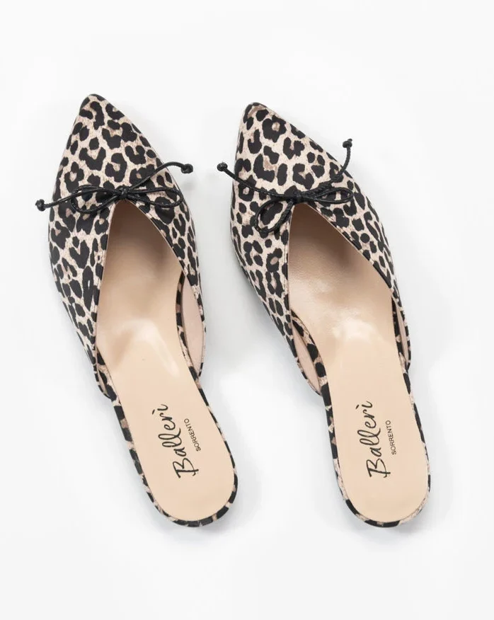 Animalier Print Satin Maia Slipper