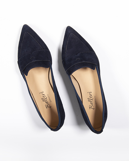 Mocassino a punta Nico Camoscio Blu