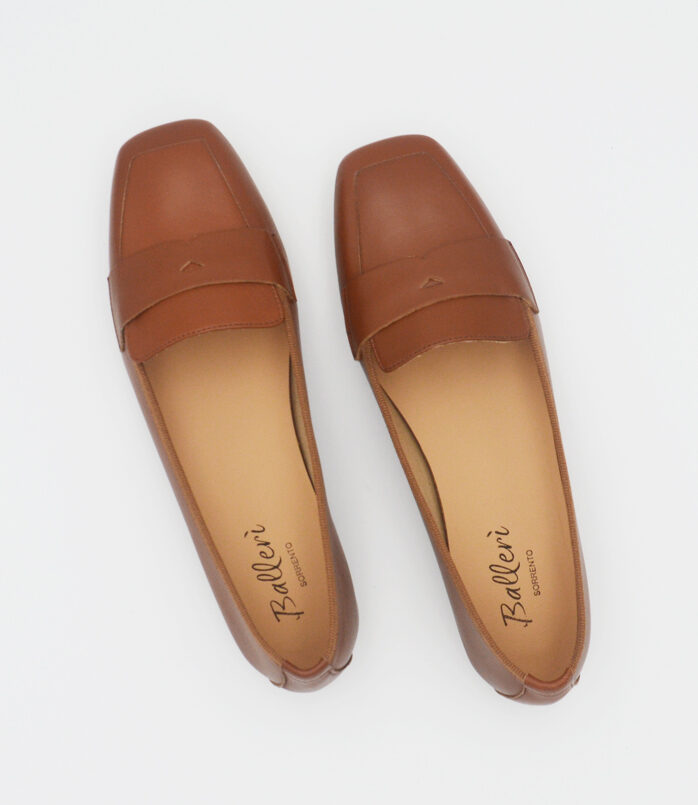 Mocassino punta quadrata Eres Pelle Cuoio