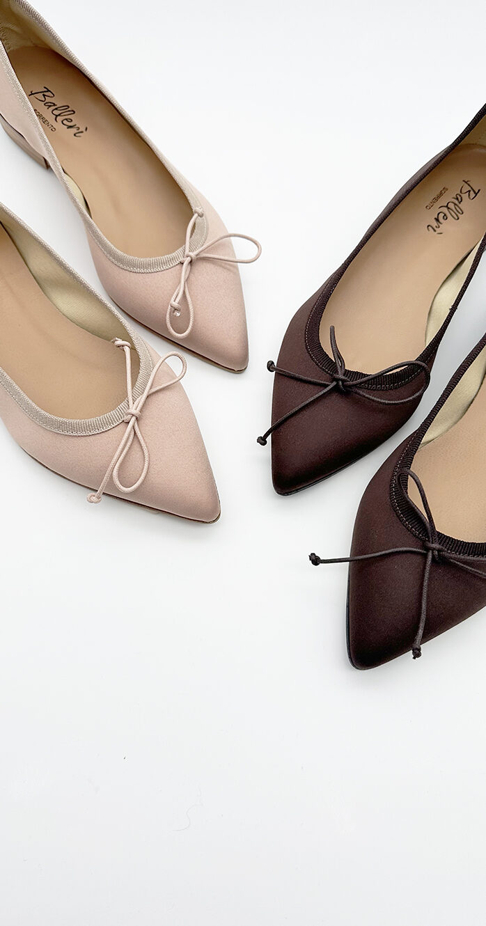 Brown Satin Eleonora Ballerina