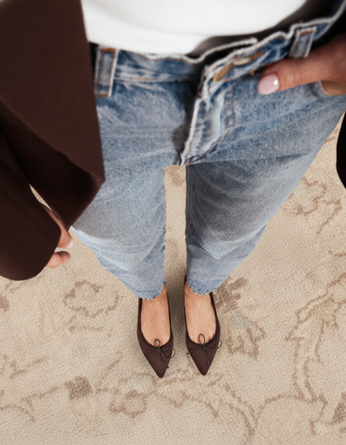 Ballerina a punta Eleonora Raso Marrone