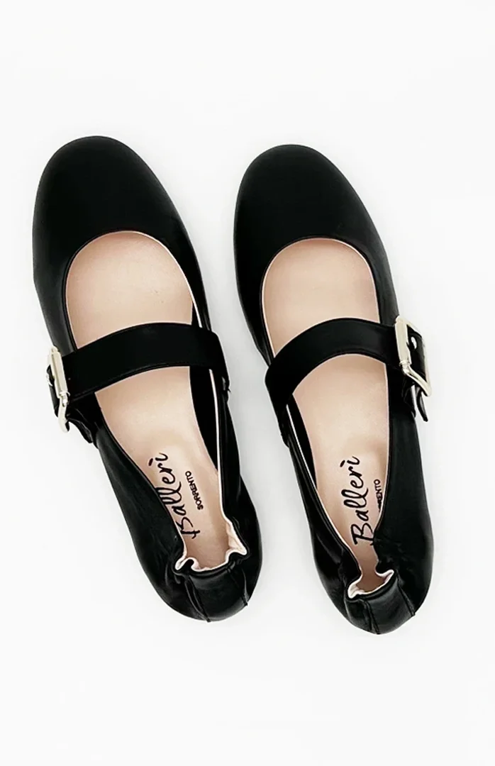 Ballerina a punta tonda Elma Pelle Nero
