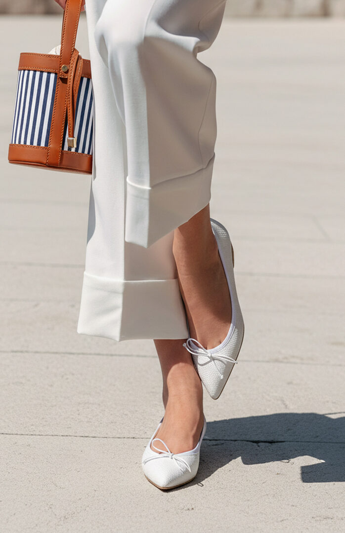 Ballerina a punta Eleonora Rafia Bianco