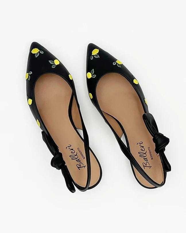 Exclusive Capri Collection - Black JK Leather Ballerina