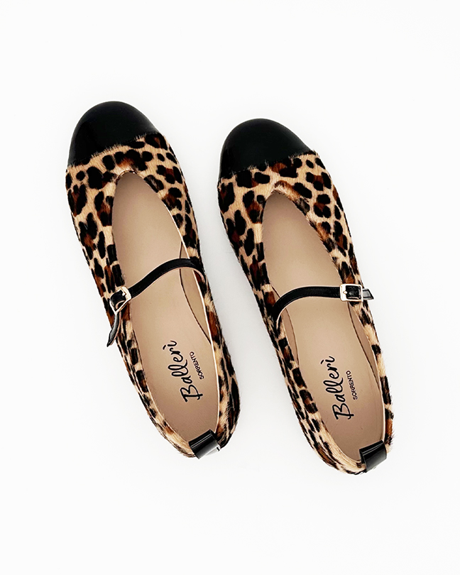 Animalier Calf Hair Camila Round Pointed Ballerina