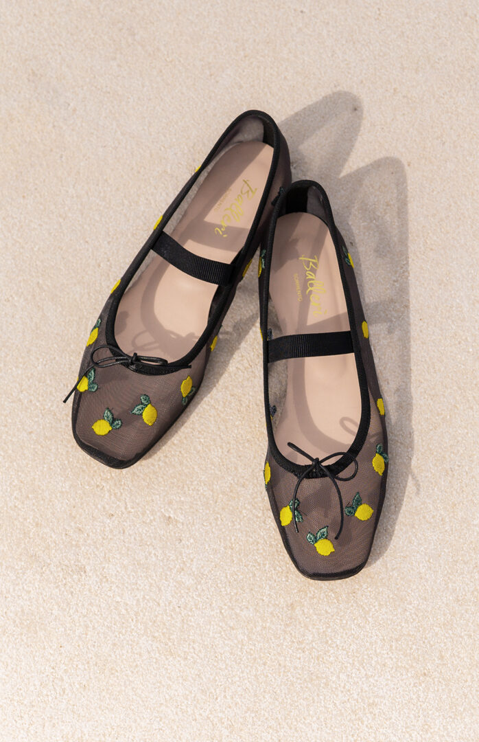 Ballerina a punta quadrata Lumia Mesh Nero