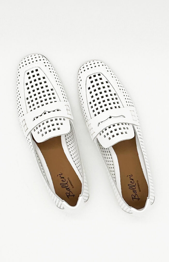 Mocassino a punta tonda Palermo Pelle Bianco