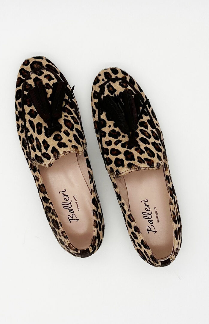 Mocassino a punta tonda Torino Cavallino Animalier