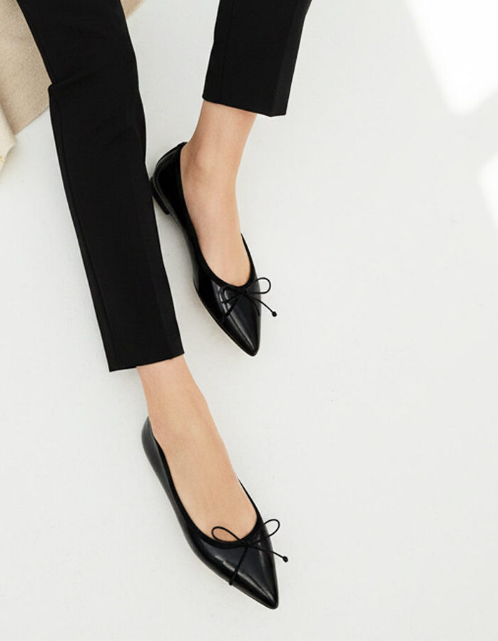 Ballerina a punta Eleonora Vernice Soft Nero