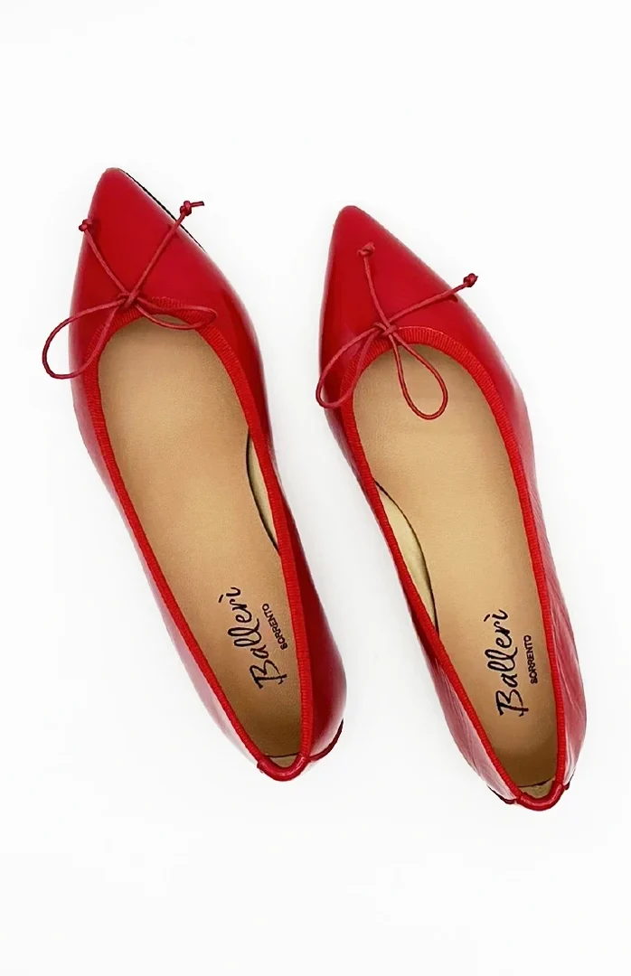 Ballerina a punta Eleonora Vernice Soft Rosso