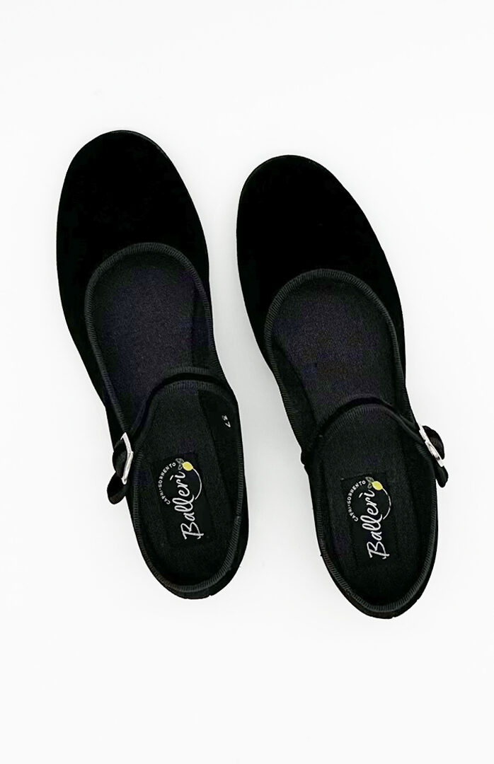 Friulana Mary Jane Venezia Velluto Nero
