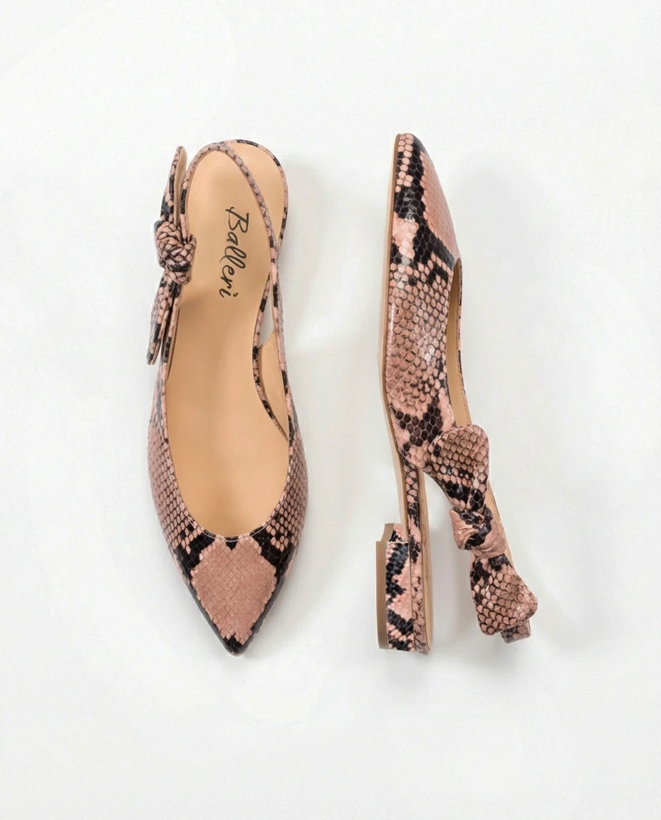 Slingback a punta JK Pitone Rosa