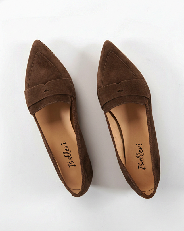 Mocassino a punta Nico Camoscio Marrone