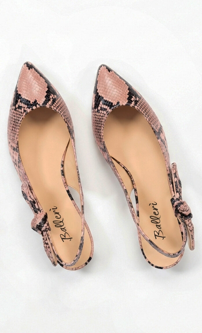 Slingback a punta JK Pitone Rosa