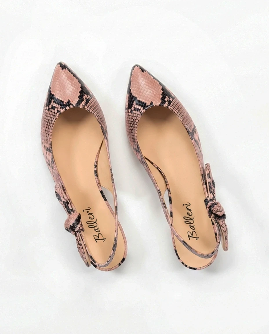 Slingback a punta JK Pitone Rosa