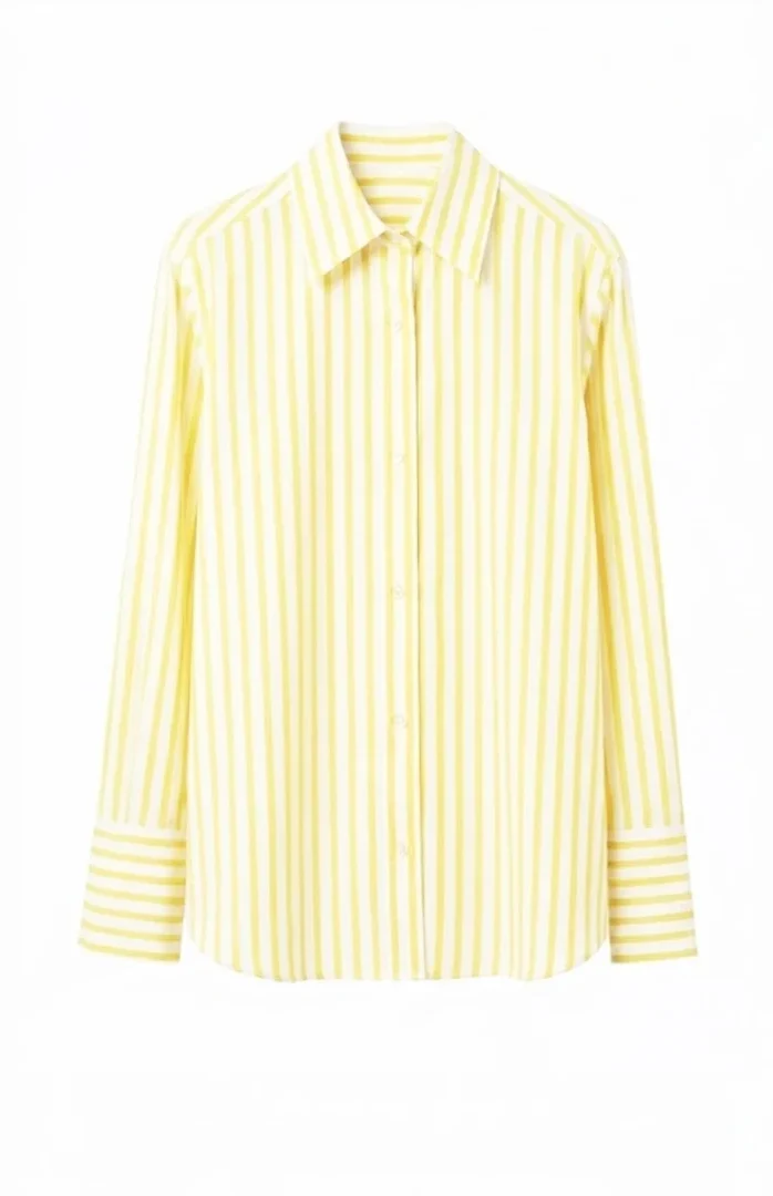 Furore Yellow Striped Cotton Shirt