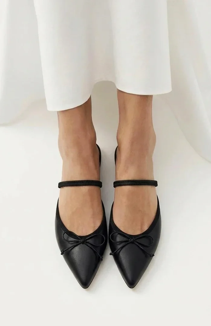 Slipper a punta Lea Pelle Nero