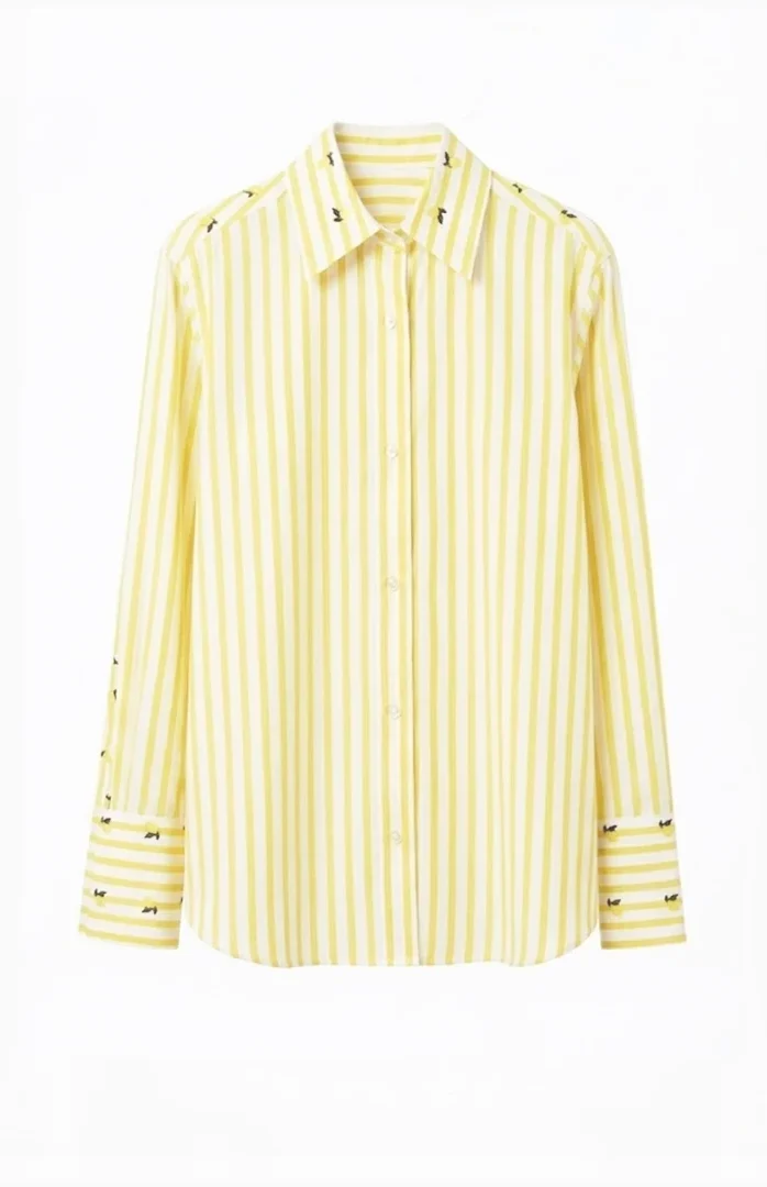 Camicia Furore Cotone Righe Gialle e Limoni