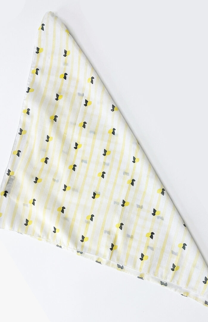 Bandana Cotone Righe Gialle e Limoni
