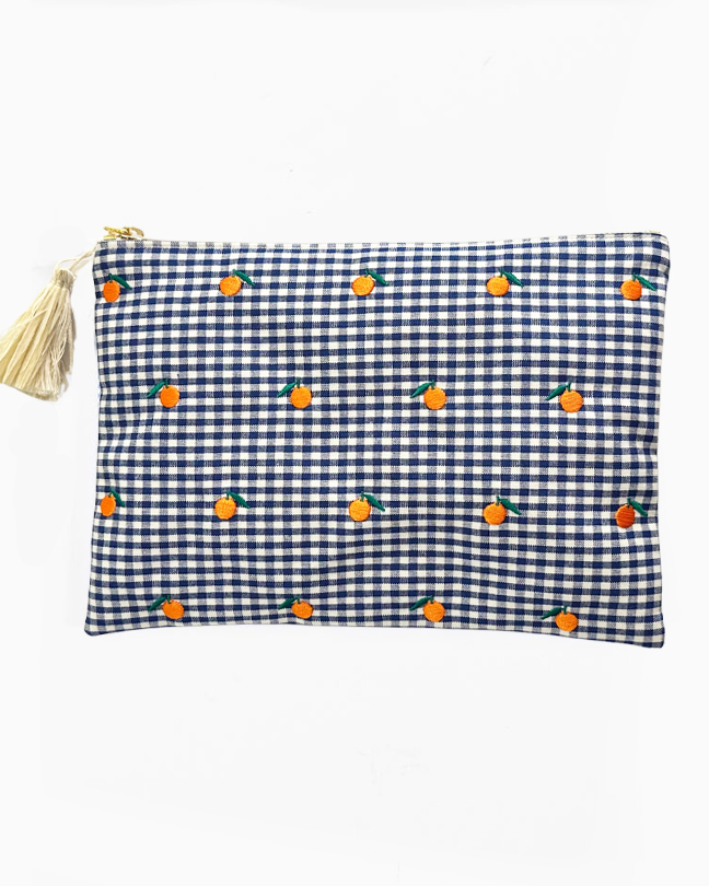 Blue Gingham Amalfi Clutch