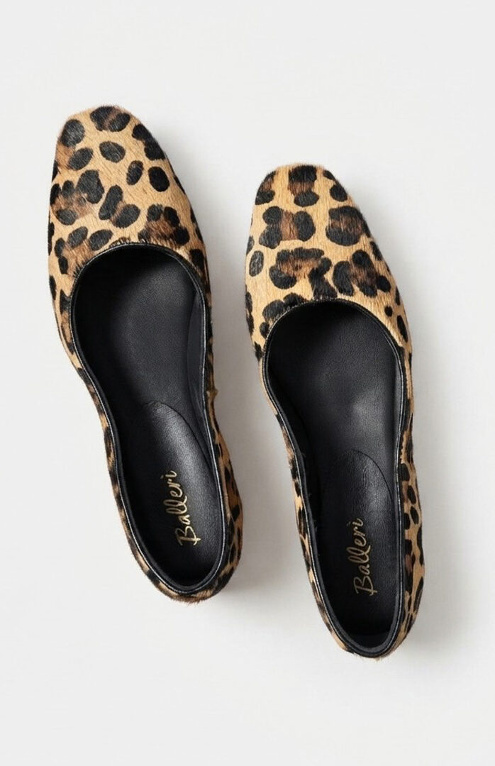 Ballerina a punta quadrata Eva Cavallino Animalier